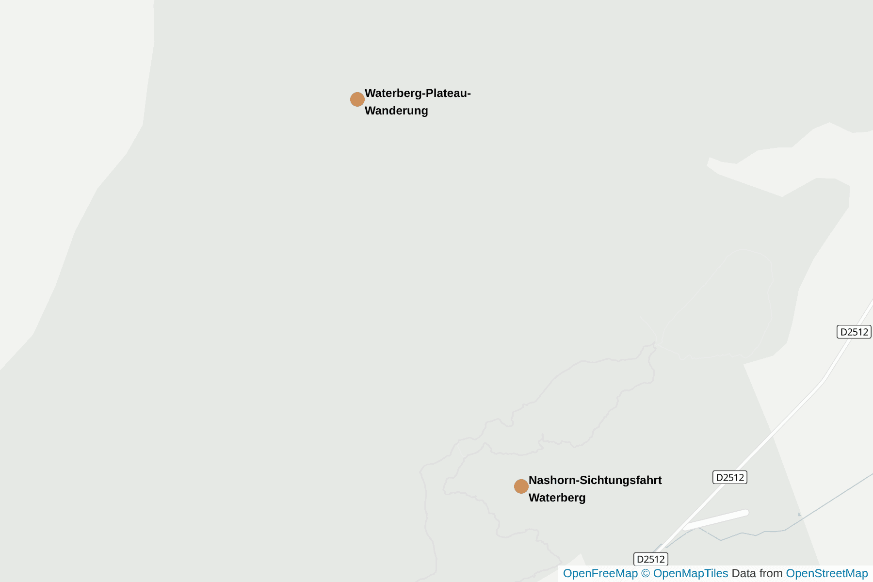 Karte von Waterberg-Wildnis